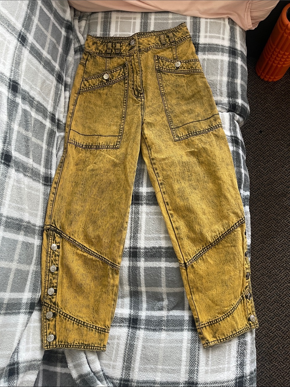 Ulla Johnson Yellow and Black Two-Tone Denim Jeans